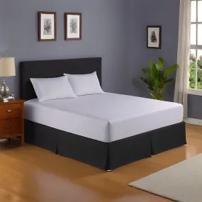 15 Inch Drop Bed Skirt Black 1000TC Egyptian Cotton 1-PC
