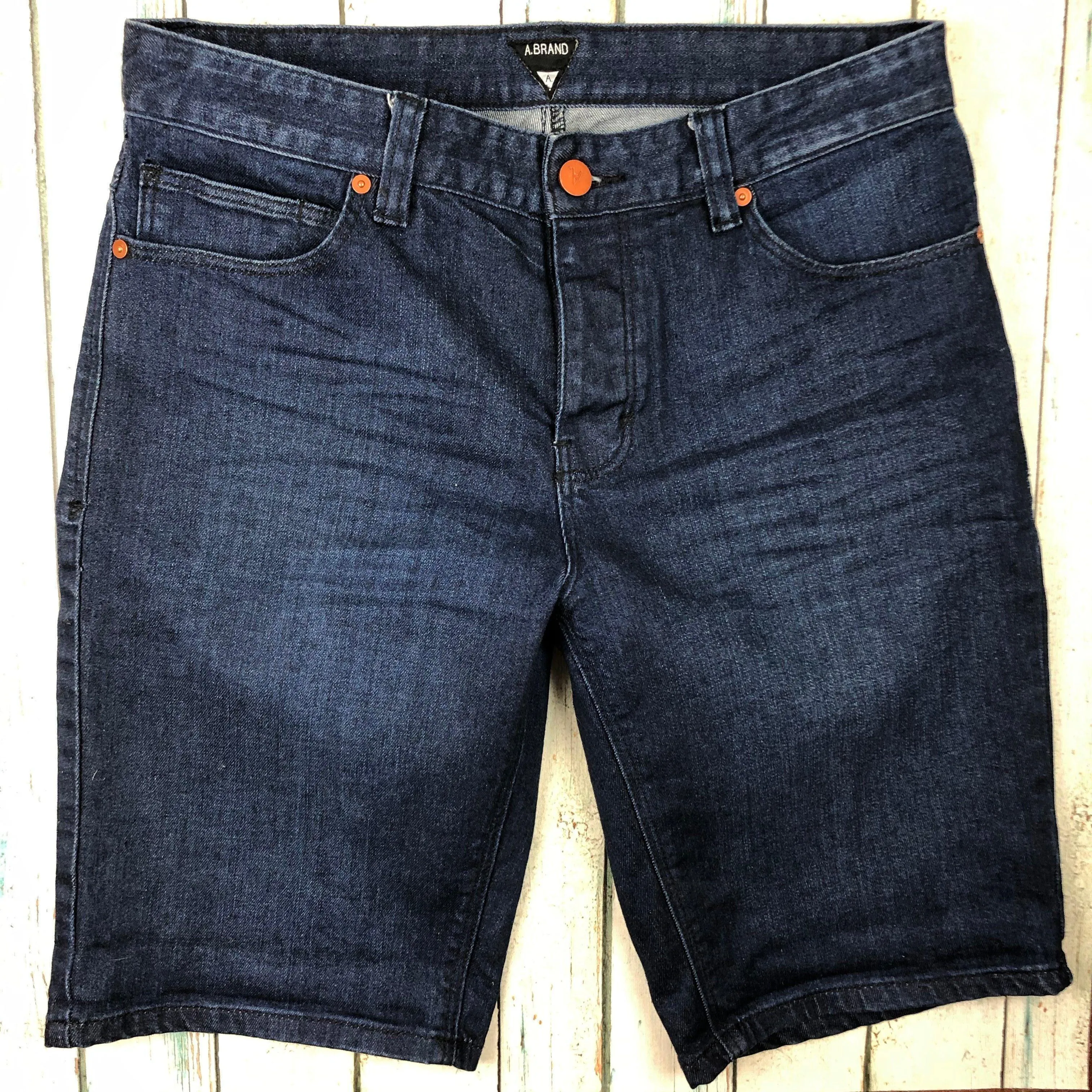A Brand Mens Stretch Denim Shorts -Size 30
