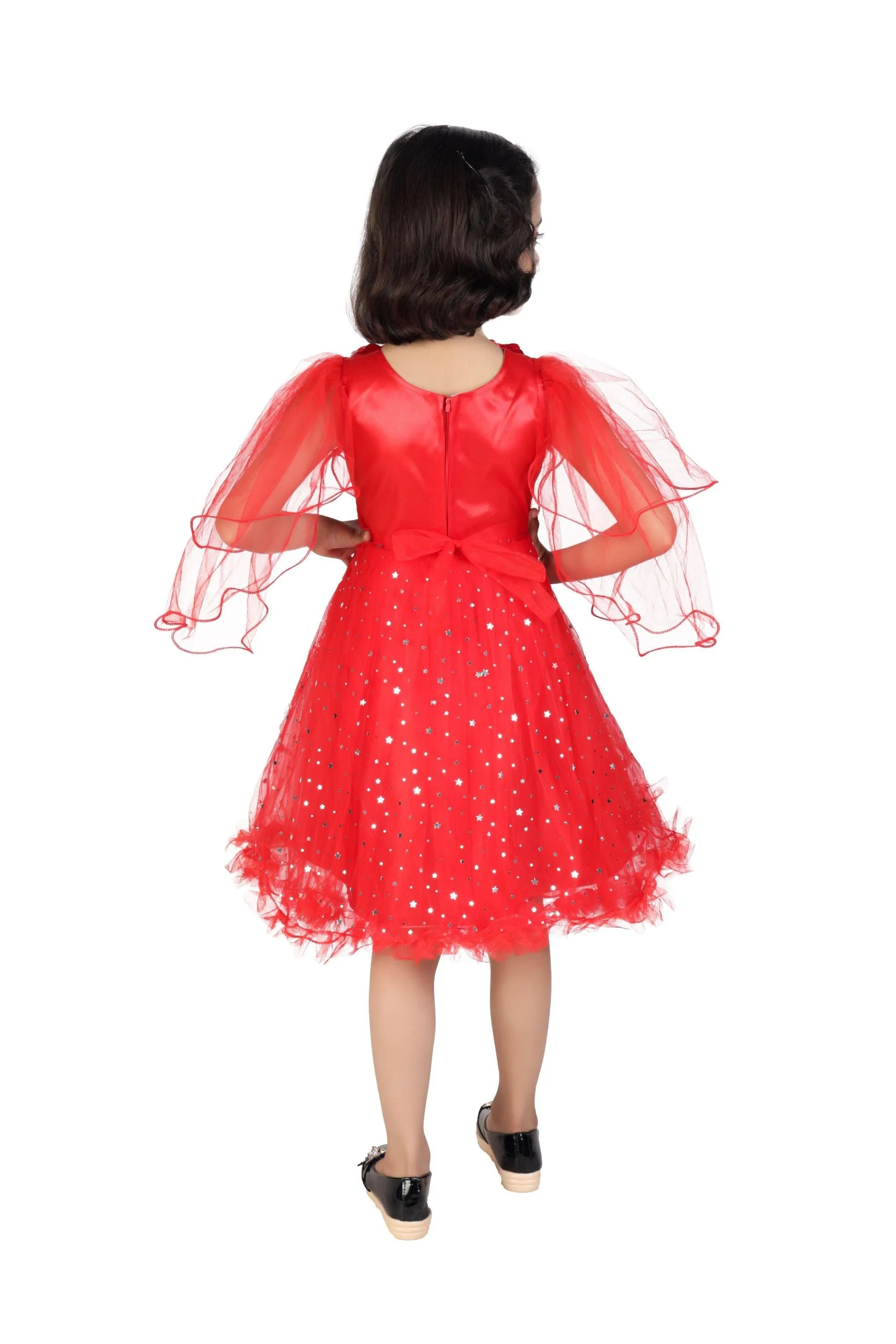 Ahhaaaa GIrls Cotton A-Line Maxi Dress/Angel Pari Dress/Christmas Gown