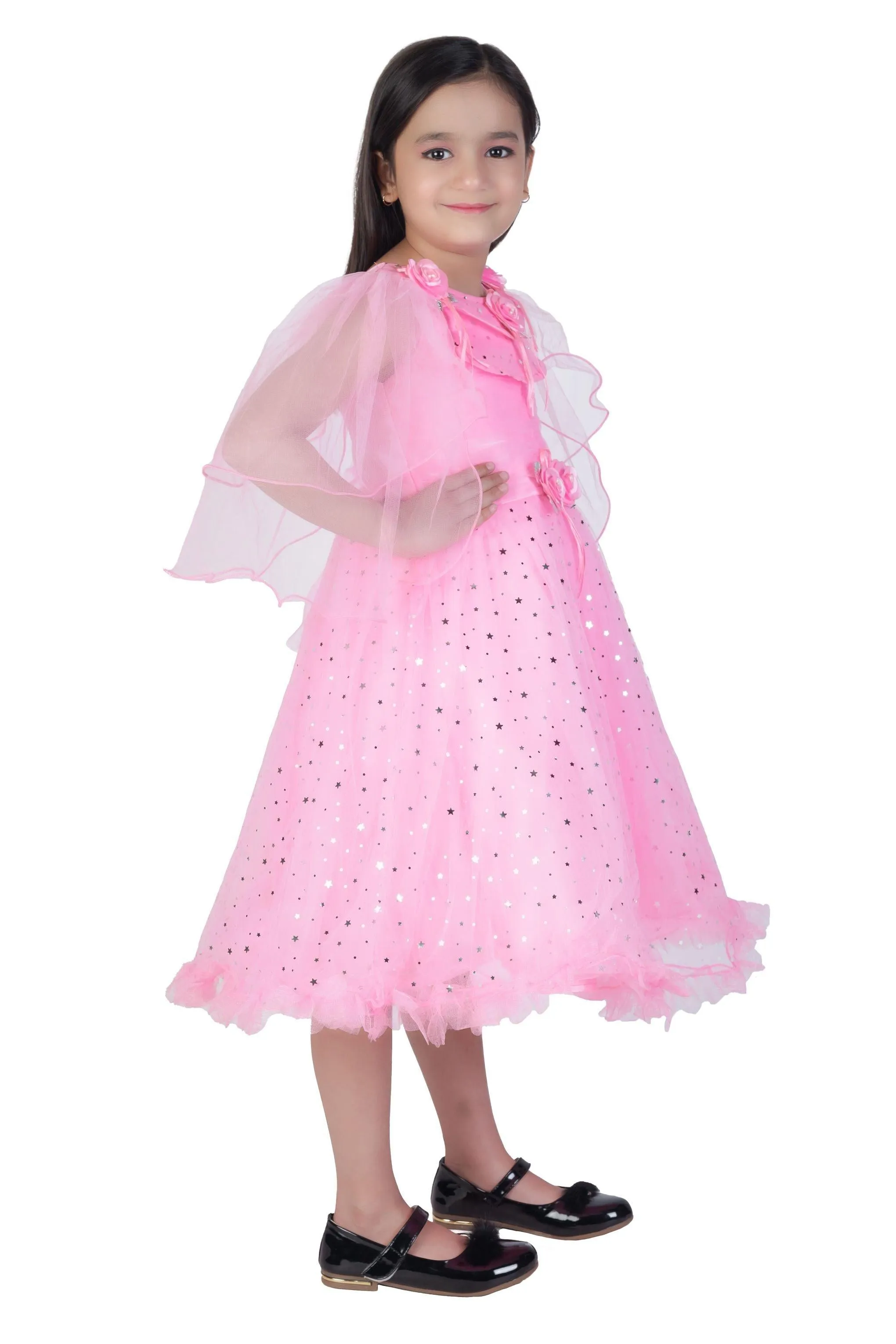 Ahhaaaa GIrls Cotton A-Line Maxi Dress/Angel Pari Dress/Christmas Gown