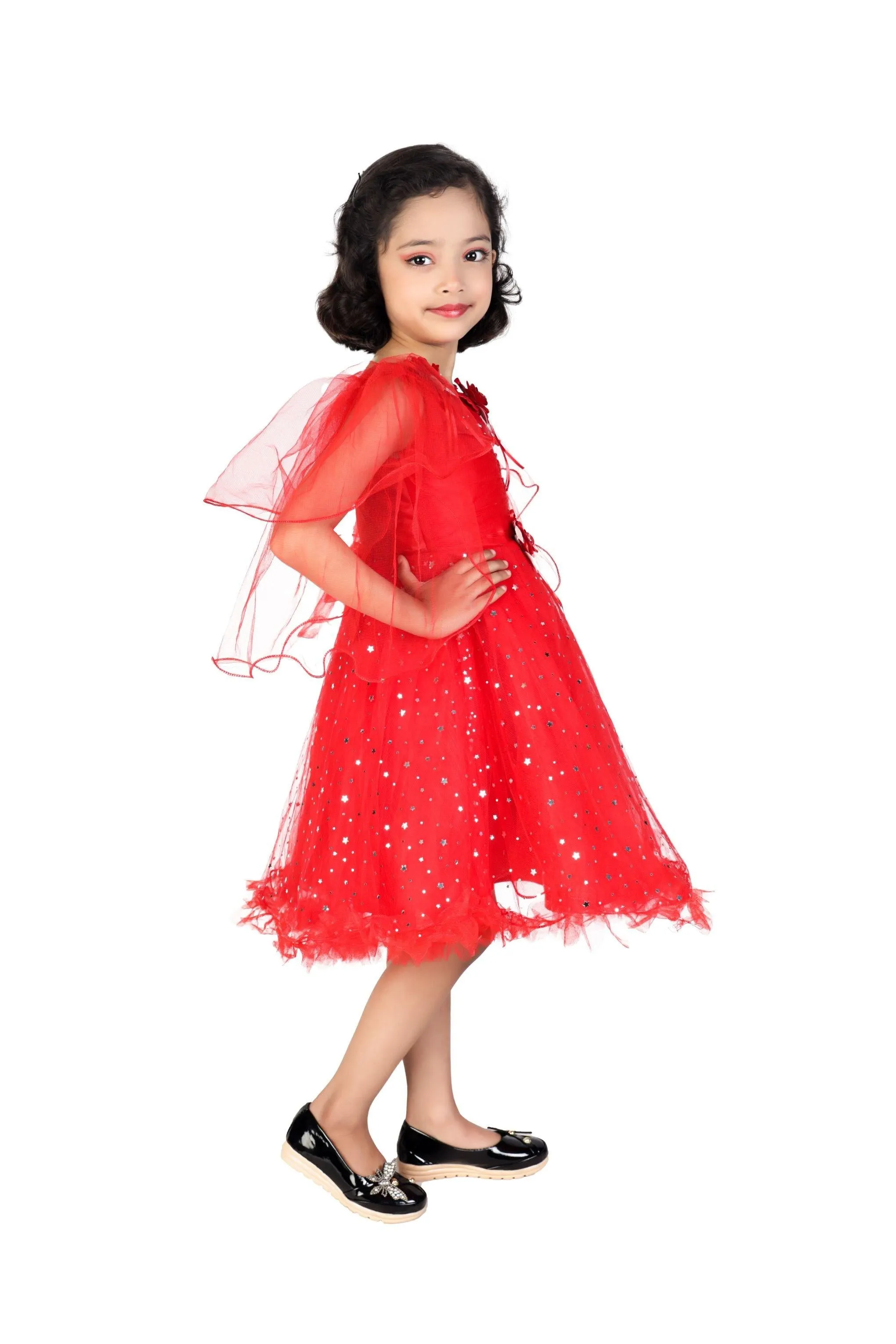 Ahhaaaa GIrls Cotton A-Line Maxi Dress/Angel Pari Dress/Christmas Gown