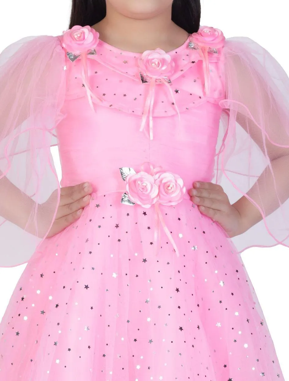 Ahhaaaa GIrls Cotton A-Line Maxi Dress/Angel Pari Dress/Christmas Gown