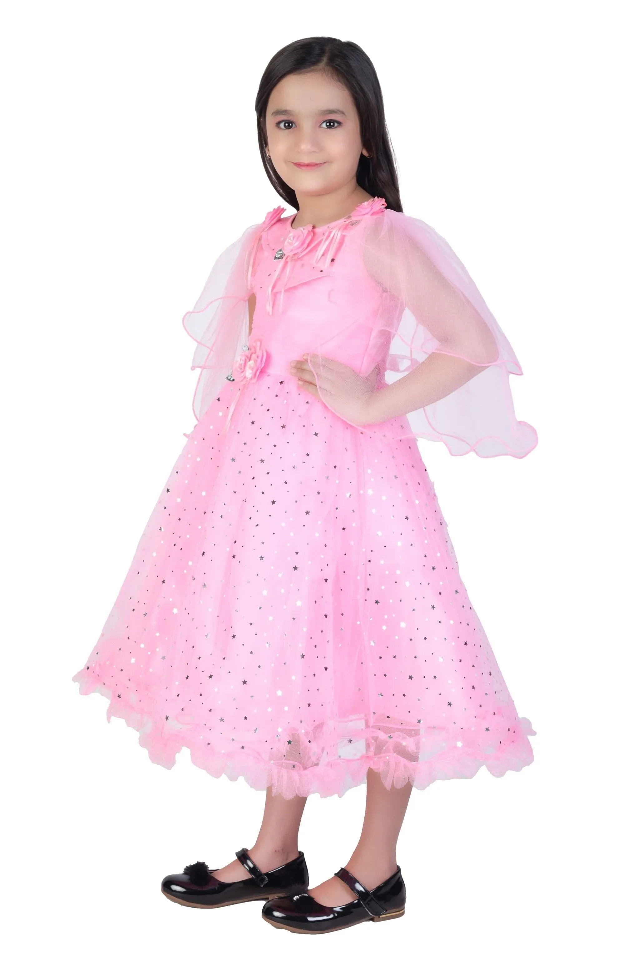 Ahhaaaa GIrls Cotton A-Line Maxi Dress/Angel Pari Dress/Christmas Gown