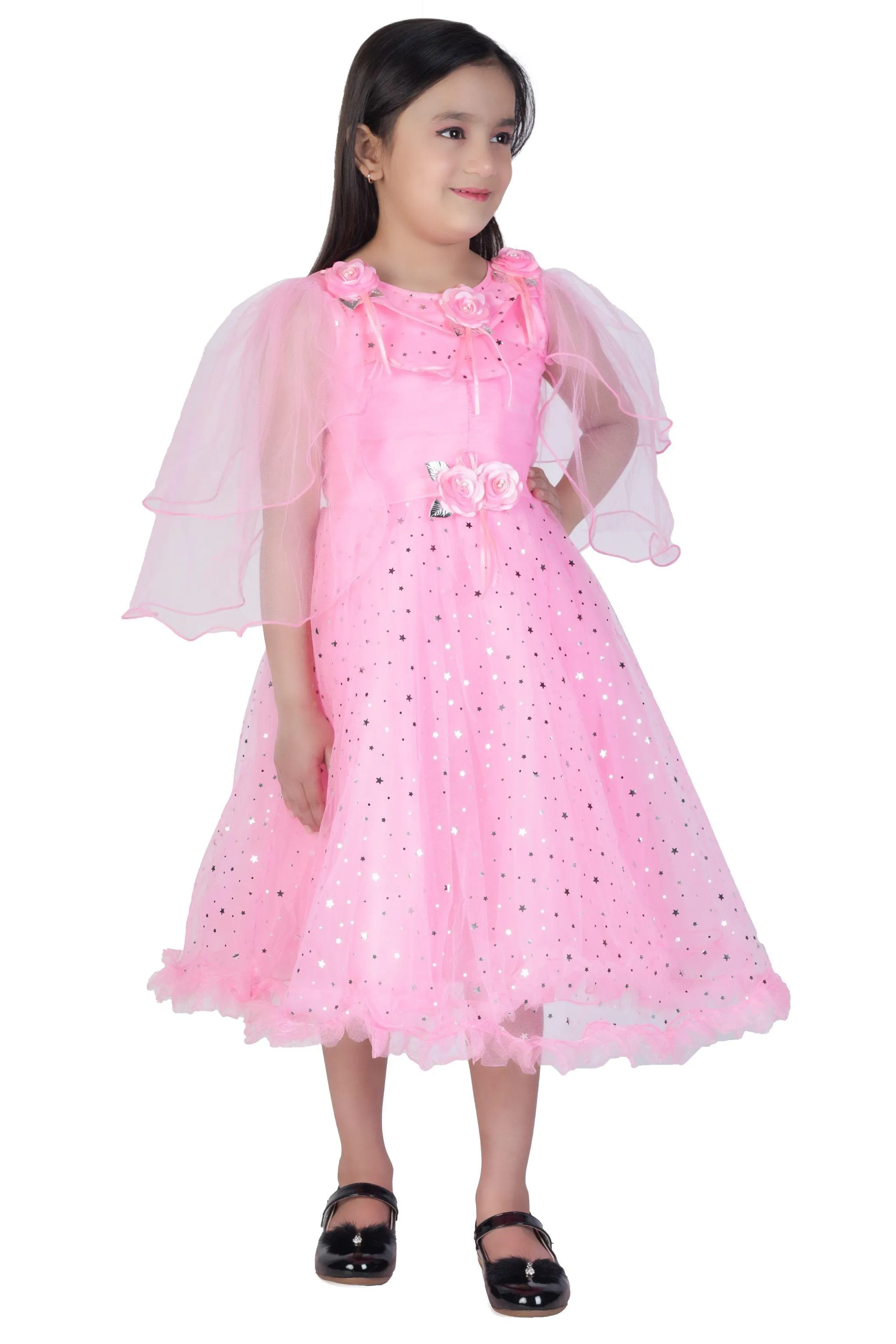Ahhaaaa GIrls Cotton A-Line Maxi Dress/Angel Pari Dress/Christmas Gown
