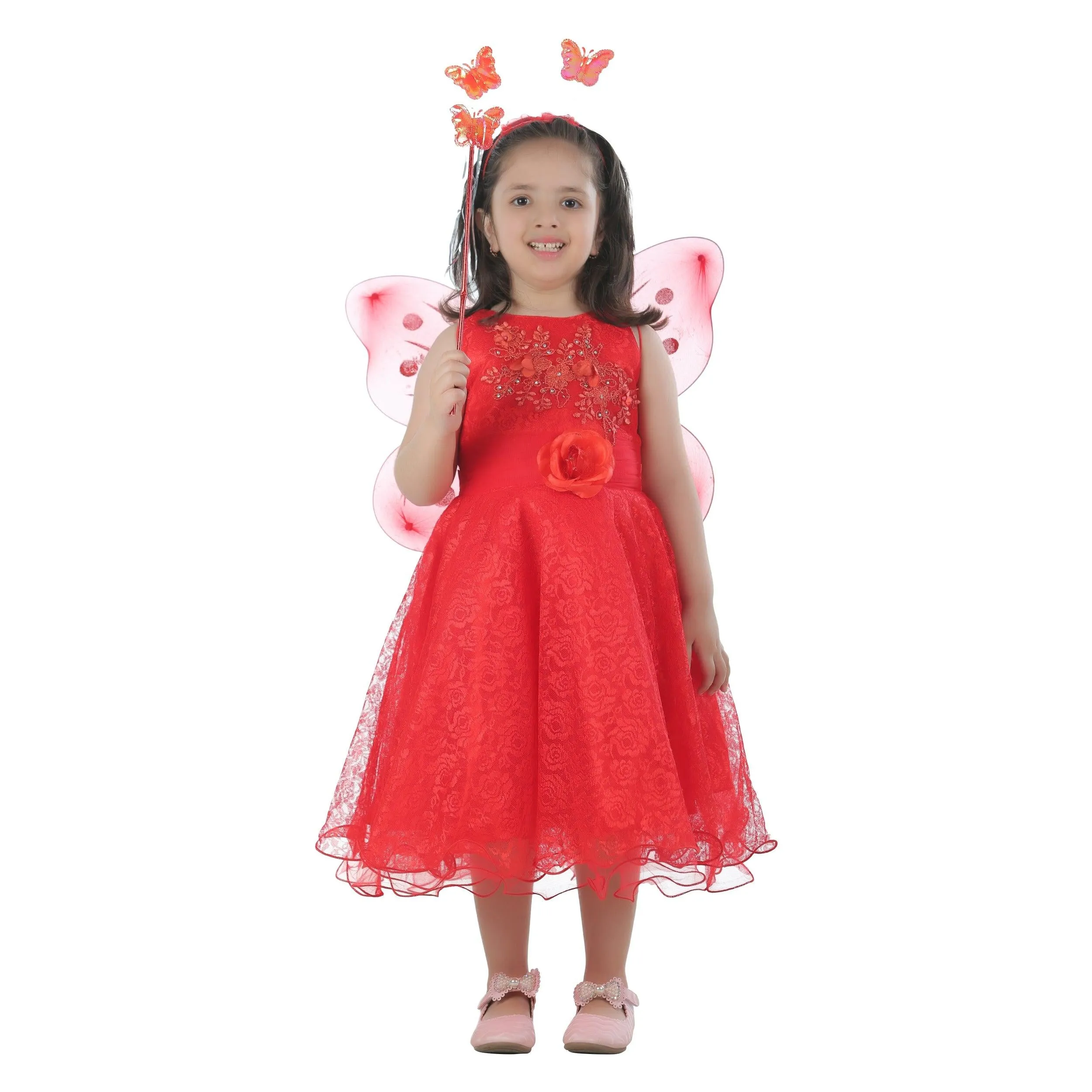 Ahhaaaa Kids Cotton A-Line Maxi Dress/Angel Pari Dress/Christmas Gown