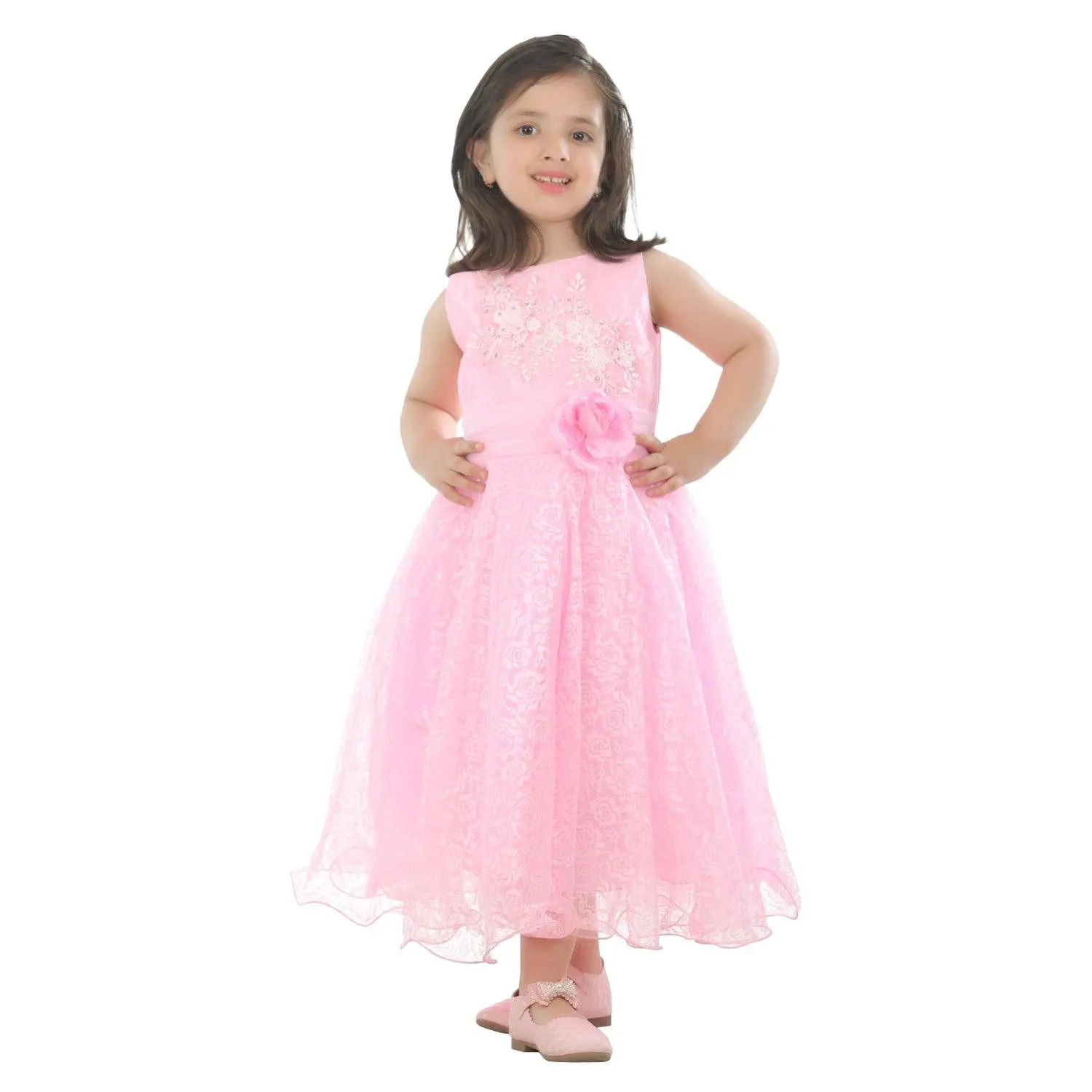 Ahhaaaa Kids Cotton A-Line Maxi Dress/Angel Pari Dress/Christmas Gown