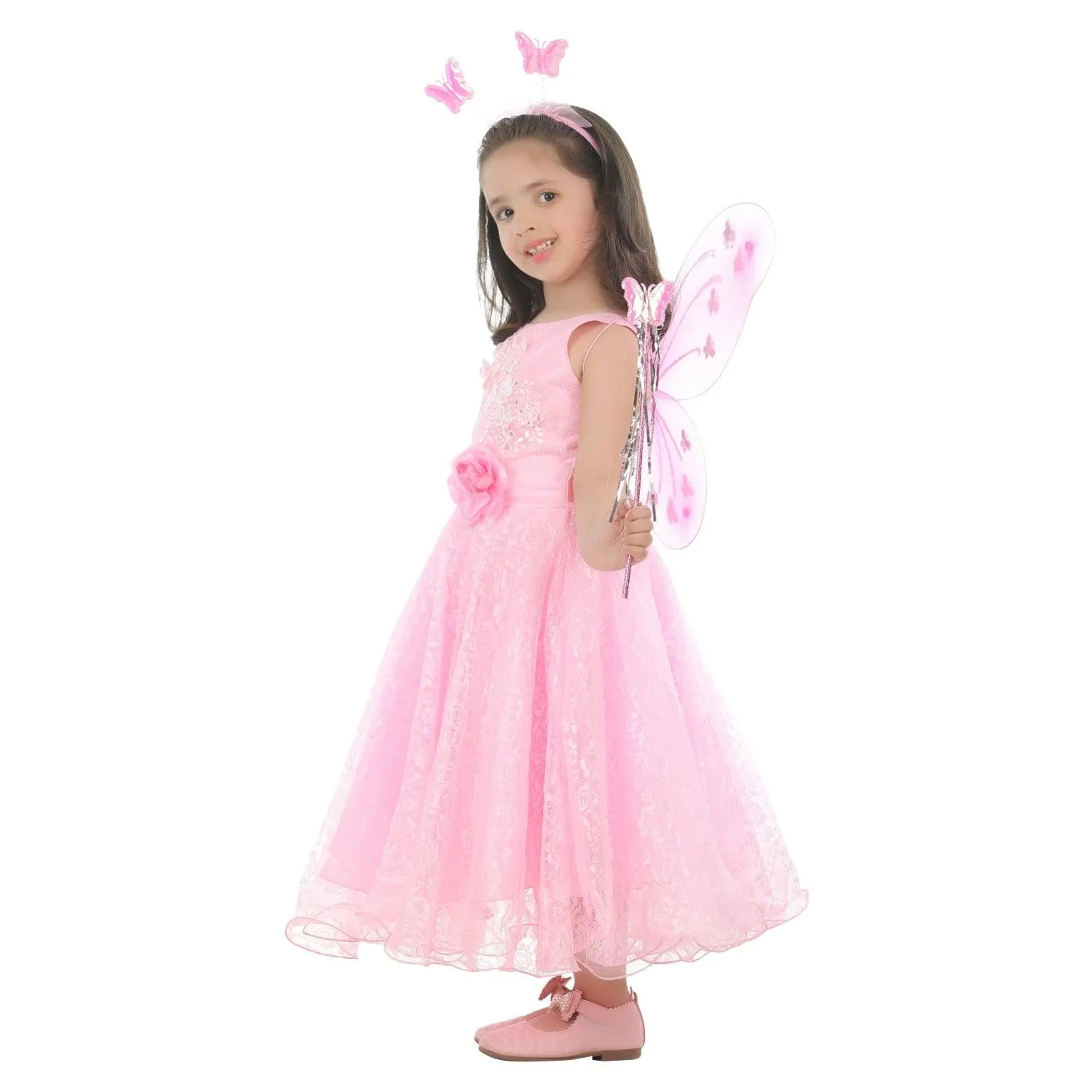 Ahhaaaa Kids Cotton A-Line Maxi Dress/Angel Pari Dress/Christmas Gown