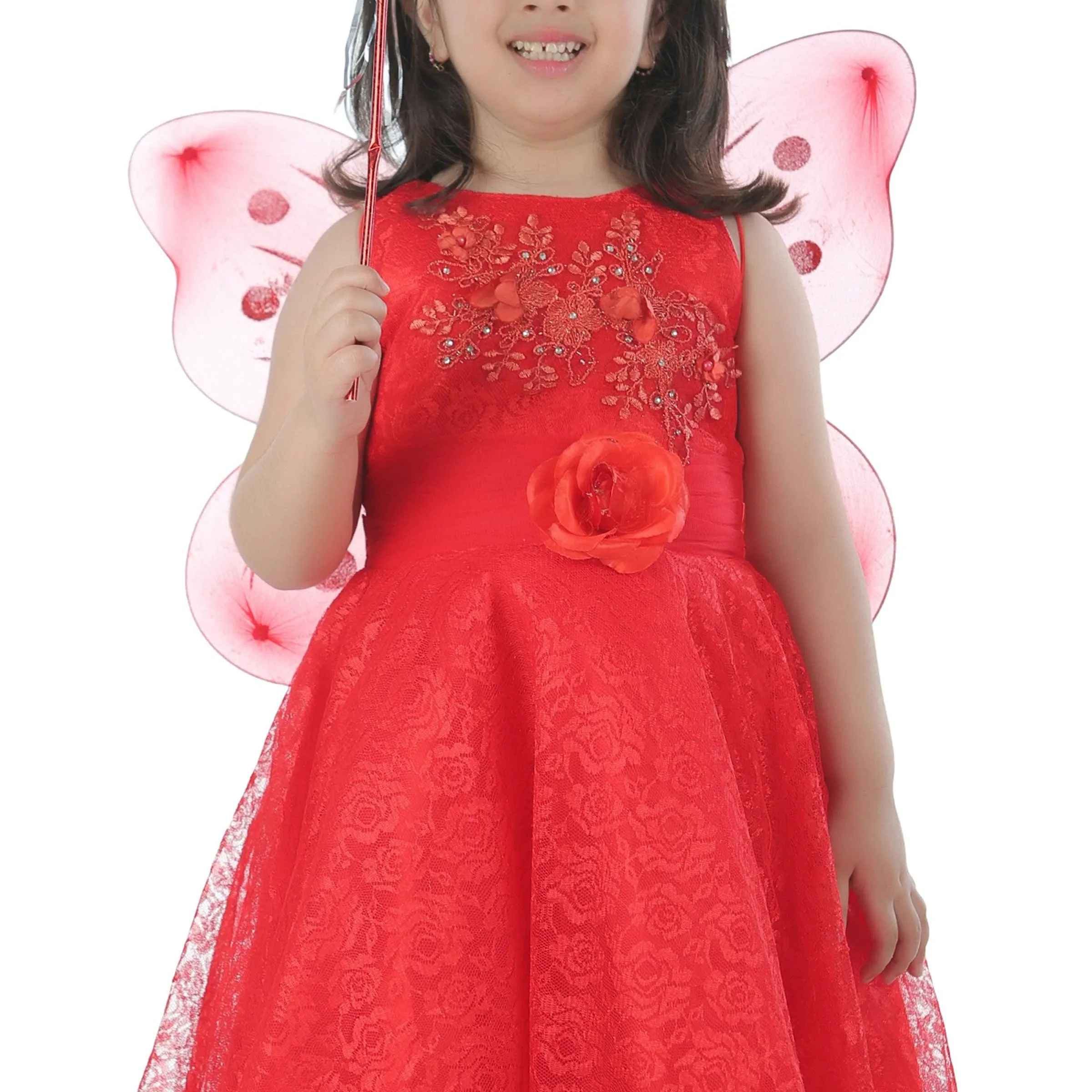 Ahhaaaa Kids Cotton A-Line Maxi Dress/Angel Pari Dress/Christmas Gown
