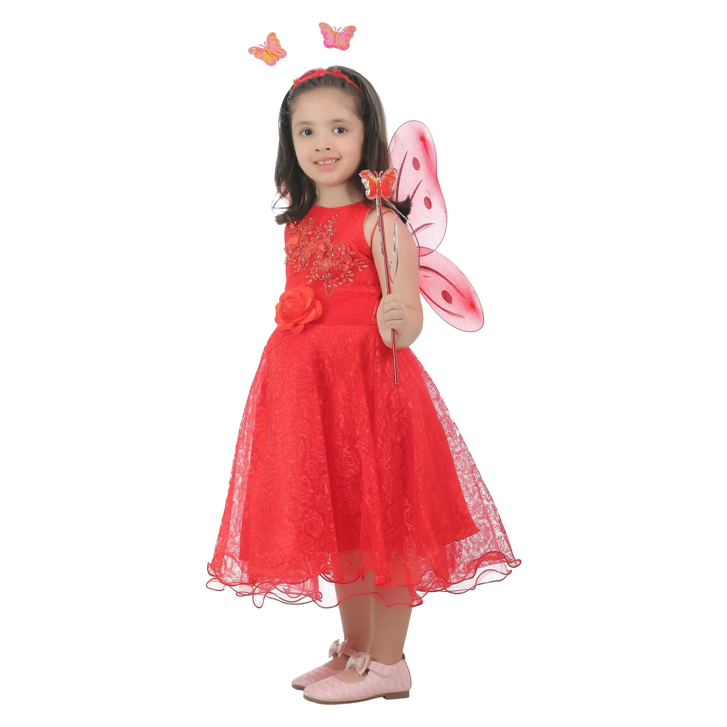 Ahhaaaa Kids Cotton A-Line Maxi Dress/Angel Pari Dress/Christmas Gown
