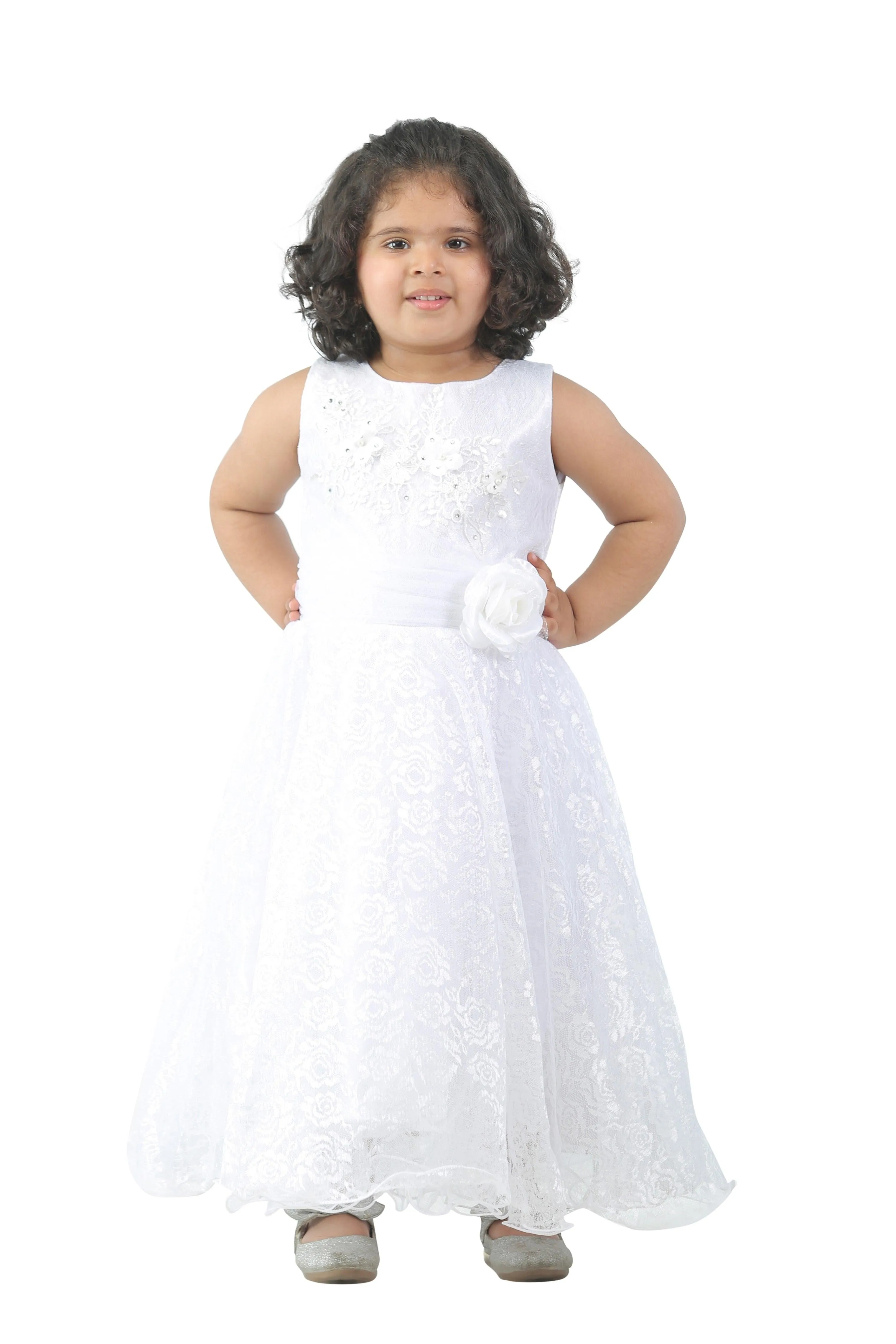 Ahhaaaa Kids Cotton A-Line Maxi Dress/Angel Pari Dress/Christmas Gown