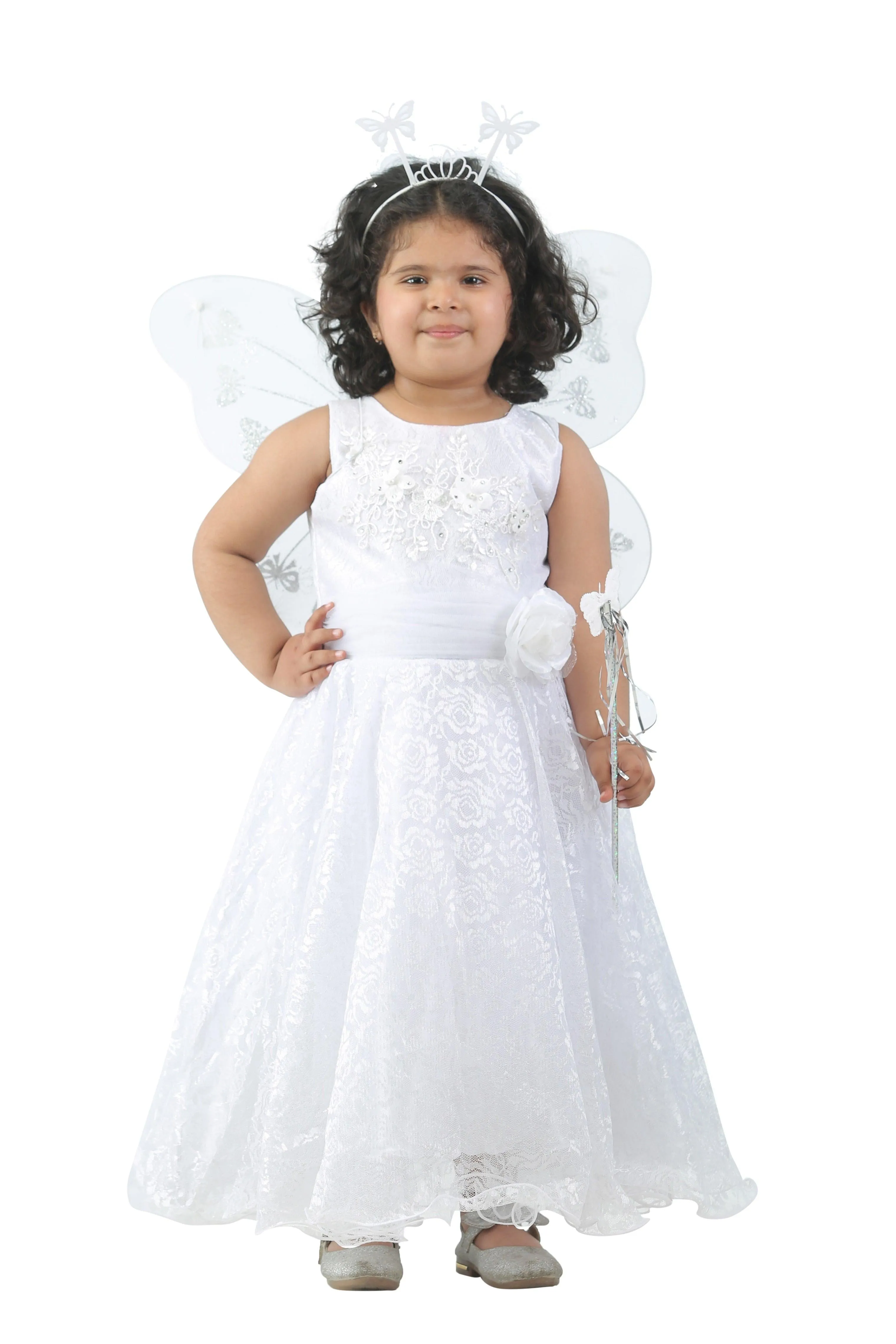 Ahhaaaa Kids Cotton A-Line Maxi Dress/Angel Pari Dress/Christmas Gown