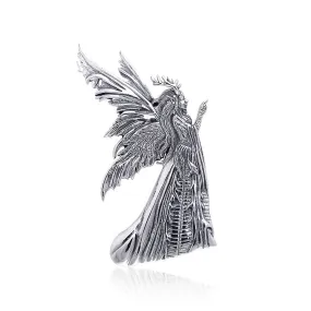Amy Brown Green Woman Fairy ~ Sterling Silver Jewelry Pendant TPD137