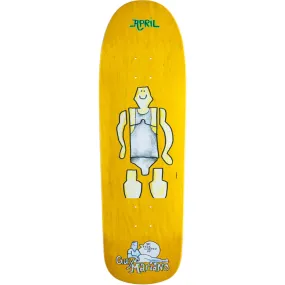 April Skateboards Guy By Gonz Skateboard Deck Yellow - 9.6