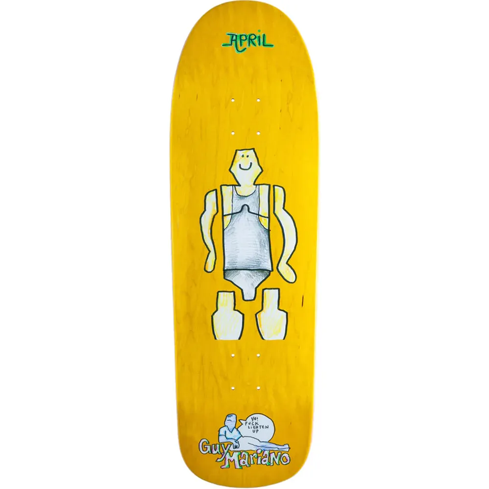 April Skateboards Guy By Gonz Skateboard Deck Yellow - 9.6