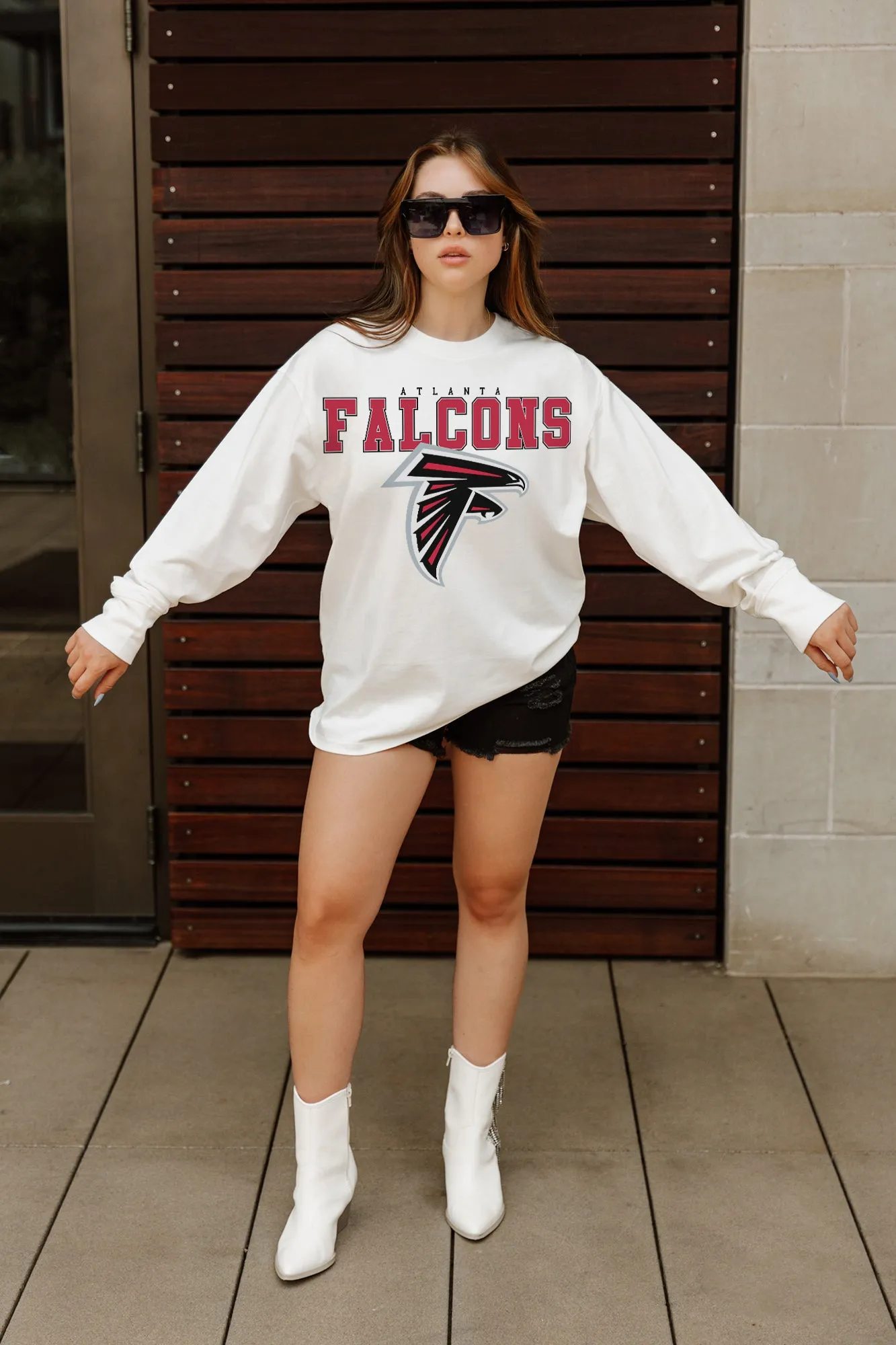 ATLANTA FALCONS BIG GOALS OVERSIZED MIDWEIGHT LONG SLEEVE TEE