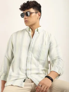 Bailey Stripe Cloular Beige Full Sleeve Shirt