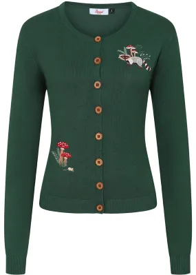Banned Woodland Mushroom 40's Cardigan Green