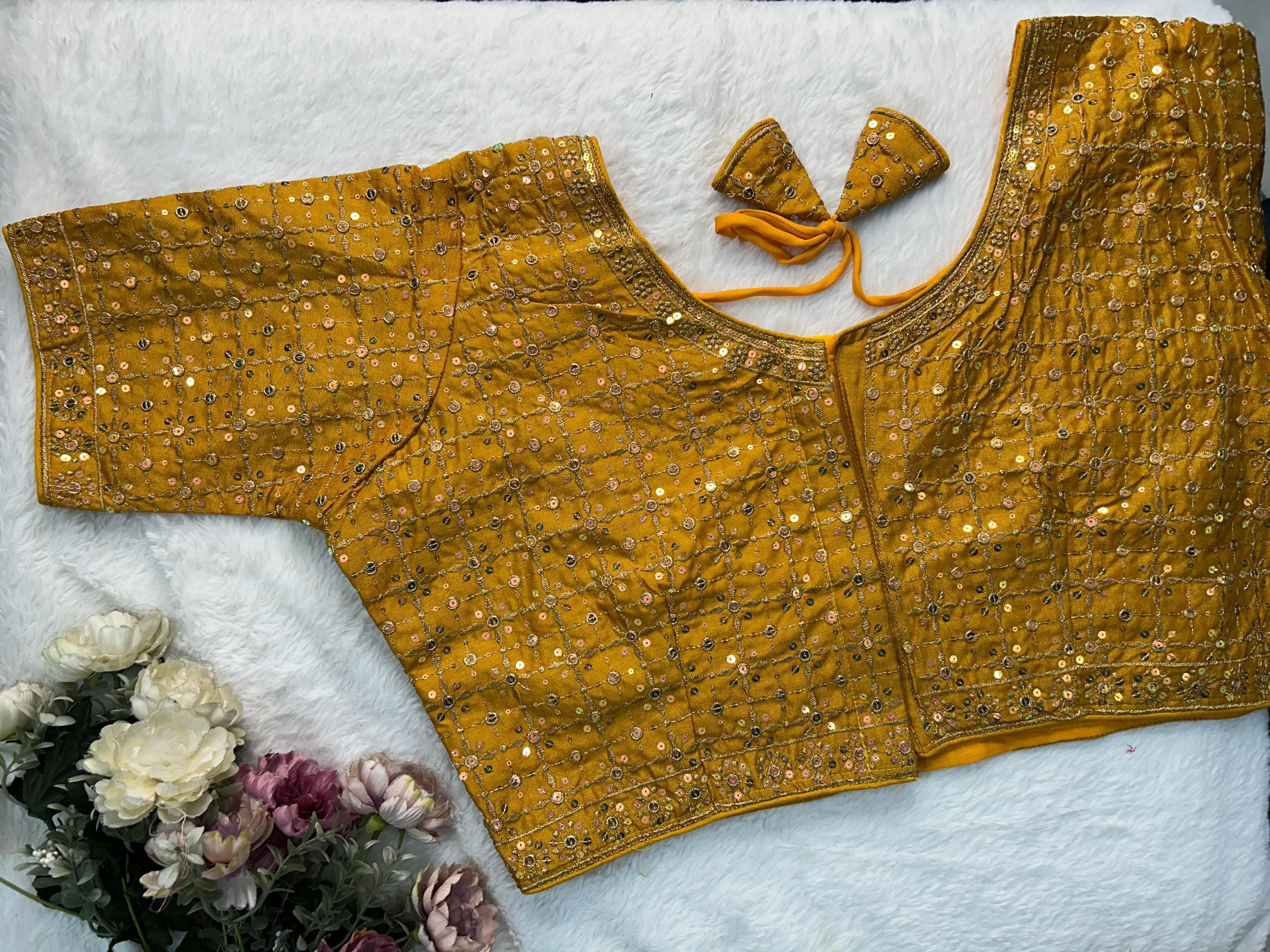 Beautiful Designer Readymade Heavy Vichitra Silk Big Size Blouse