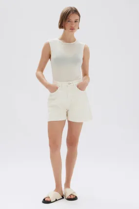 BOXY DENIUM SHORTS | ECRU