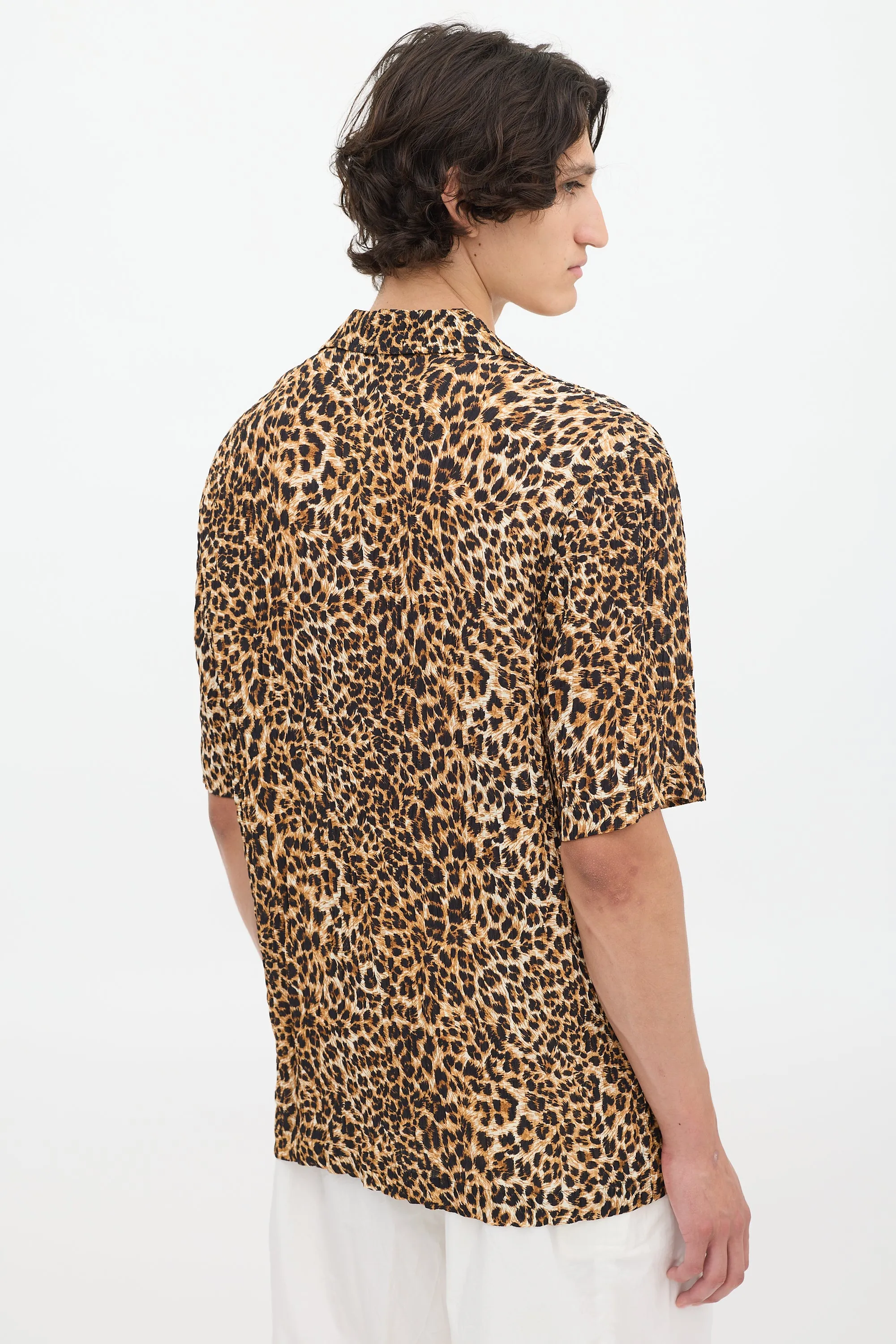 Brown & Black Plissé Printed Shirt