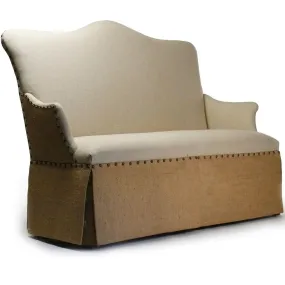 Burlap Skirted Settee