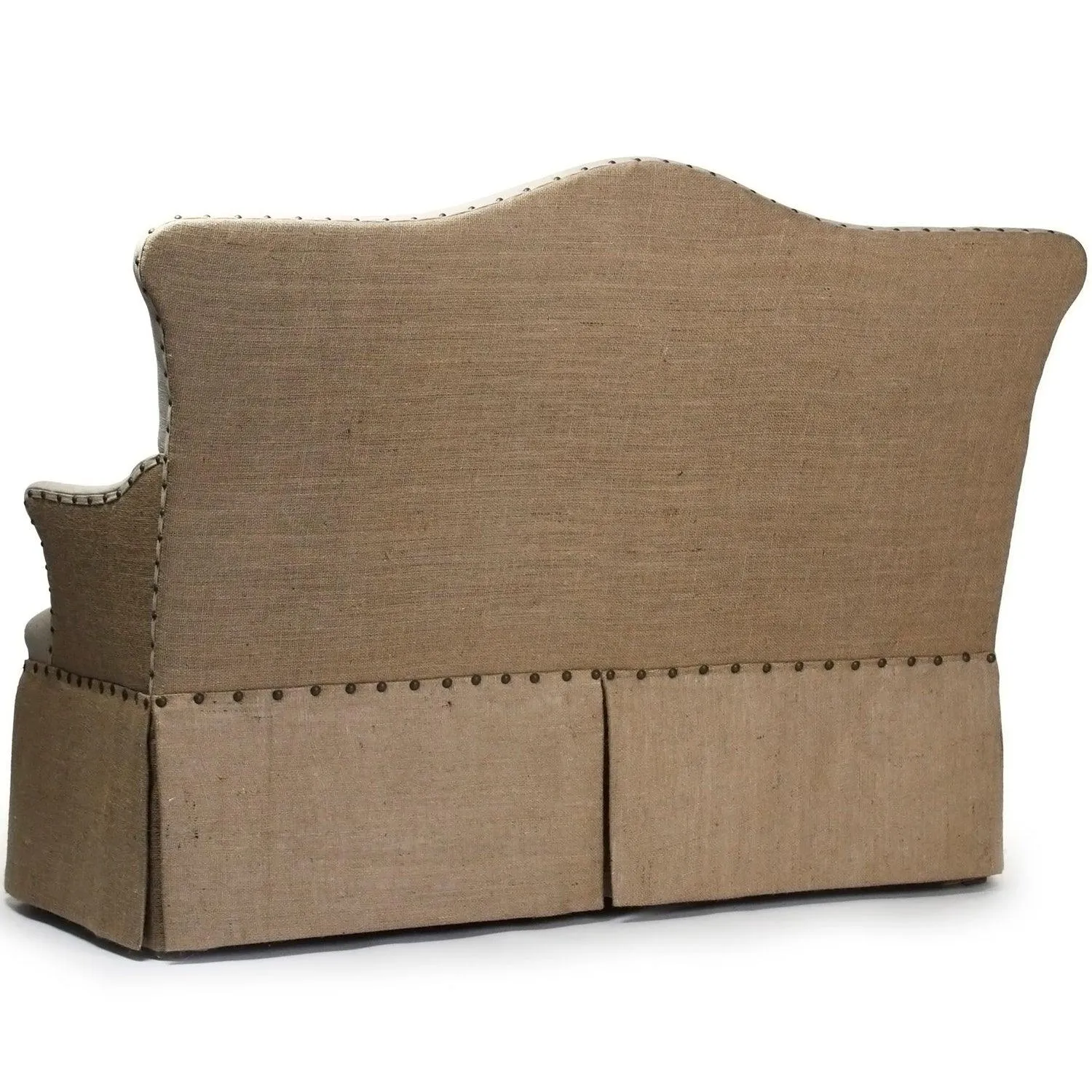 Burlap Skirted Settee