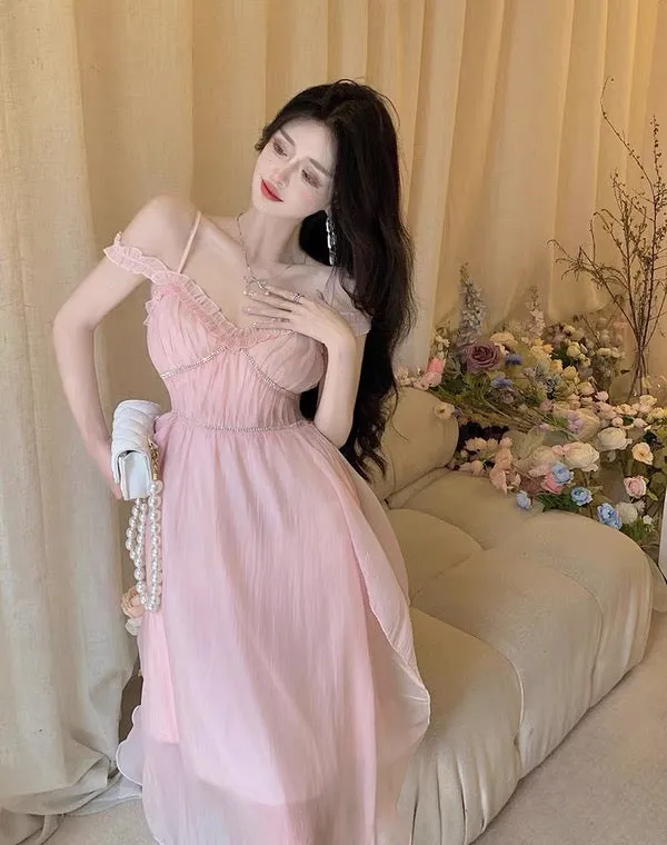 Calla Pastel Pink Soft Girl Aesthetic Fairy Dress