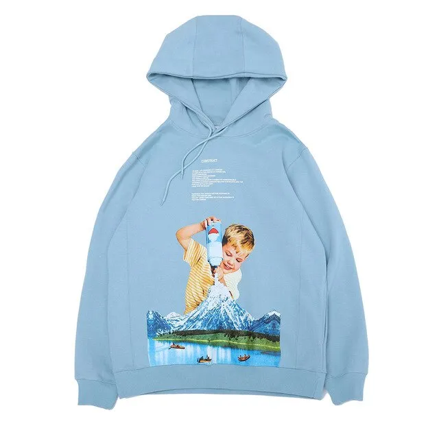Cartoon Girl and Boy Hoodie