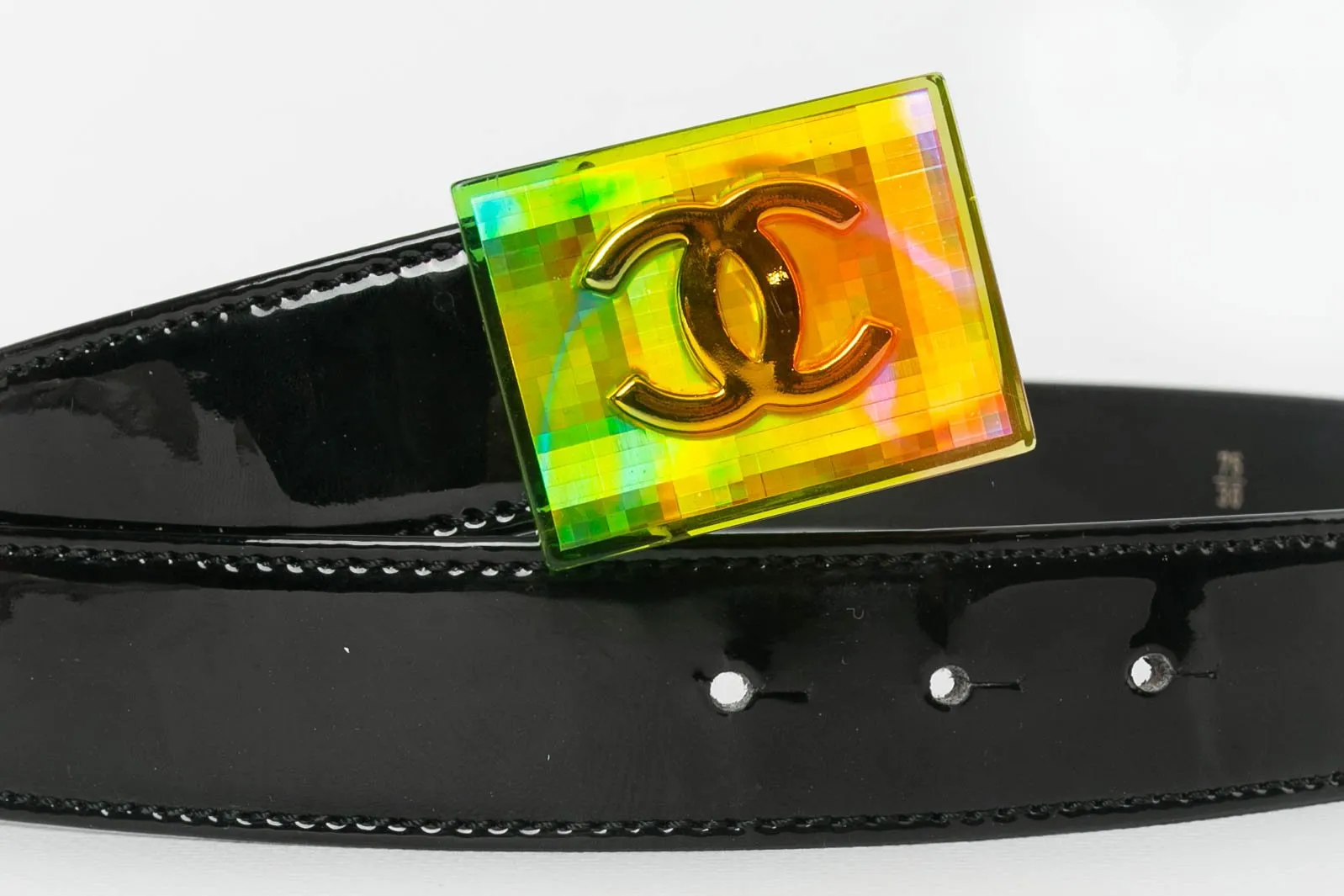 Ceinture en cuir noir Chanel