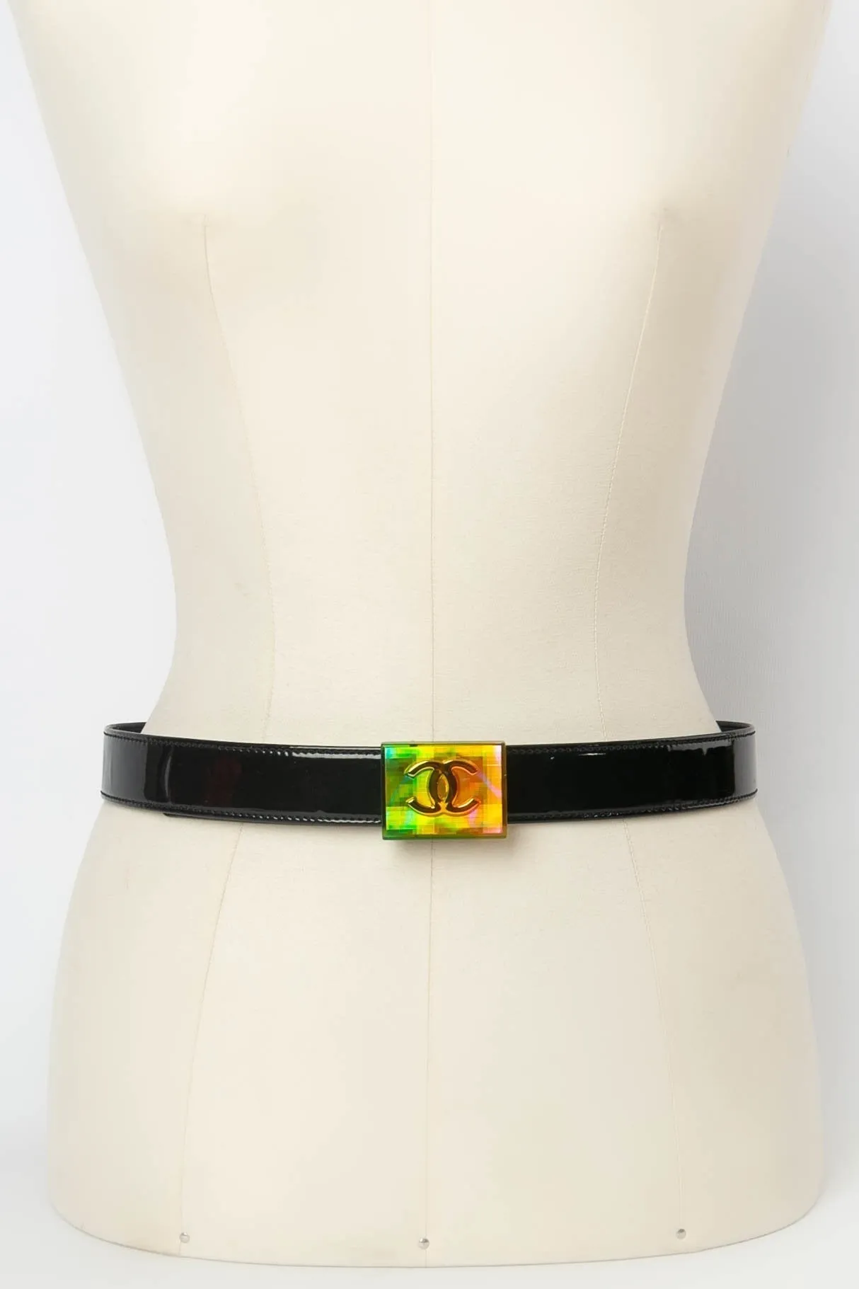 Ceinture en cuir noir Chanel