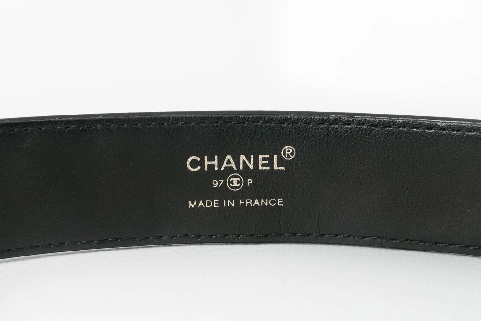 Ceinture en cuir noir Chanel