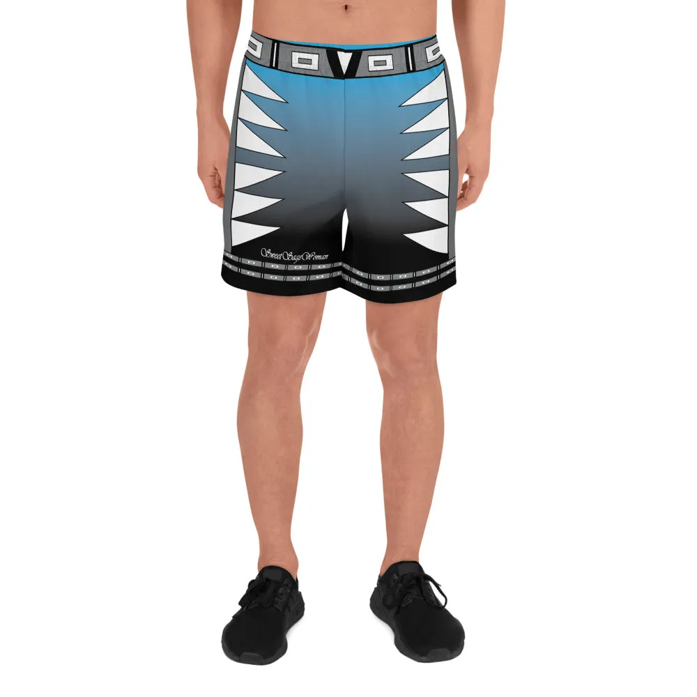 Centered Blue Fade Men's Athletic Shorts