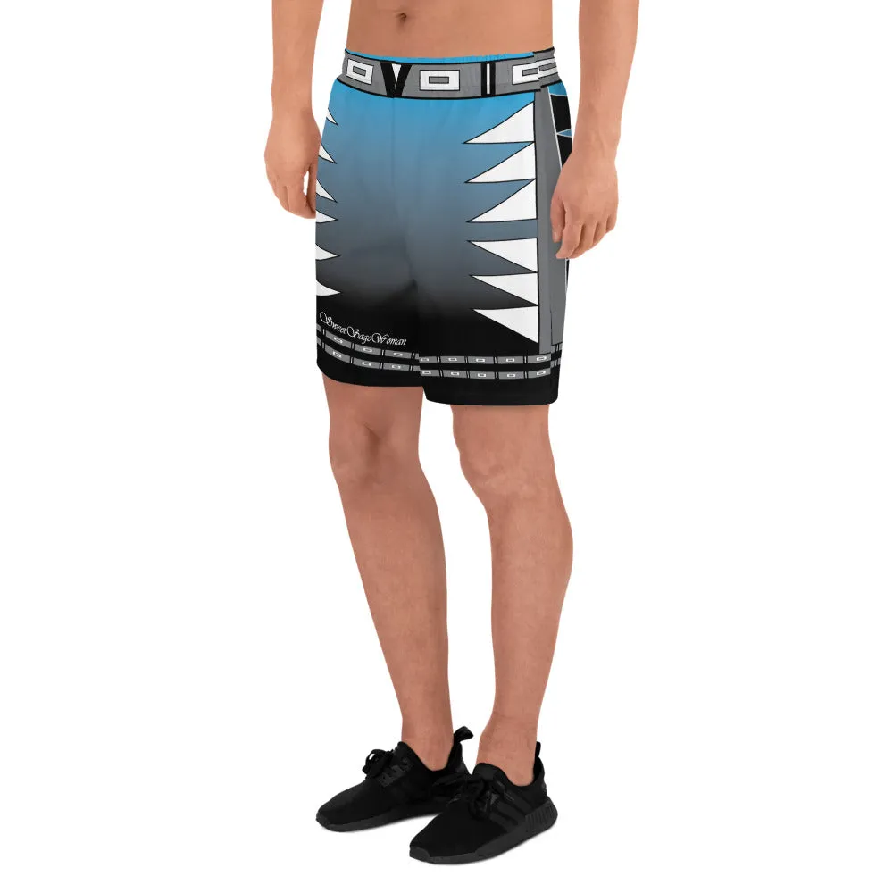 Centered Blue Fade Men's Athletic Shorts