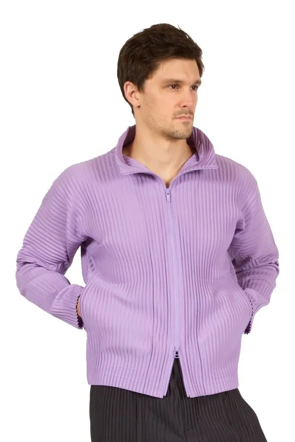 Color Pleats Zipup Cardigan