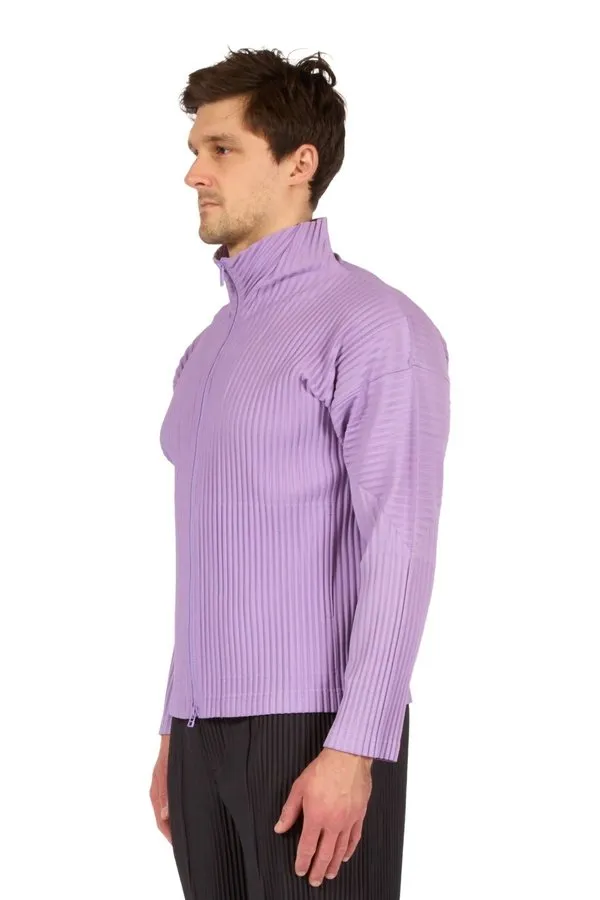 Color Pleats Zipup Cardigan