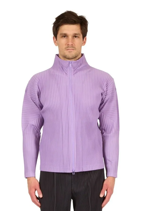 Color Pleats Zipup Cardigan