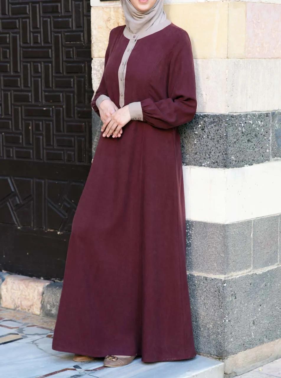 Contrast Linen Maxi Dress