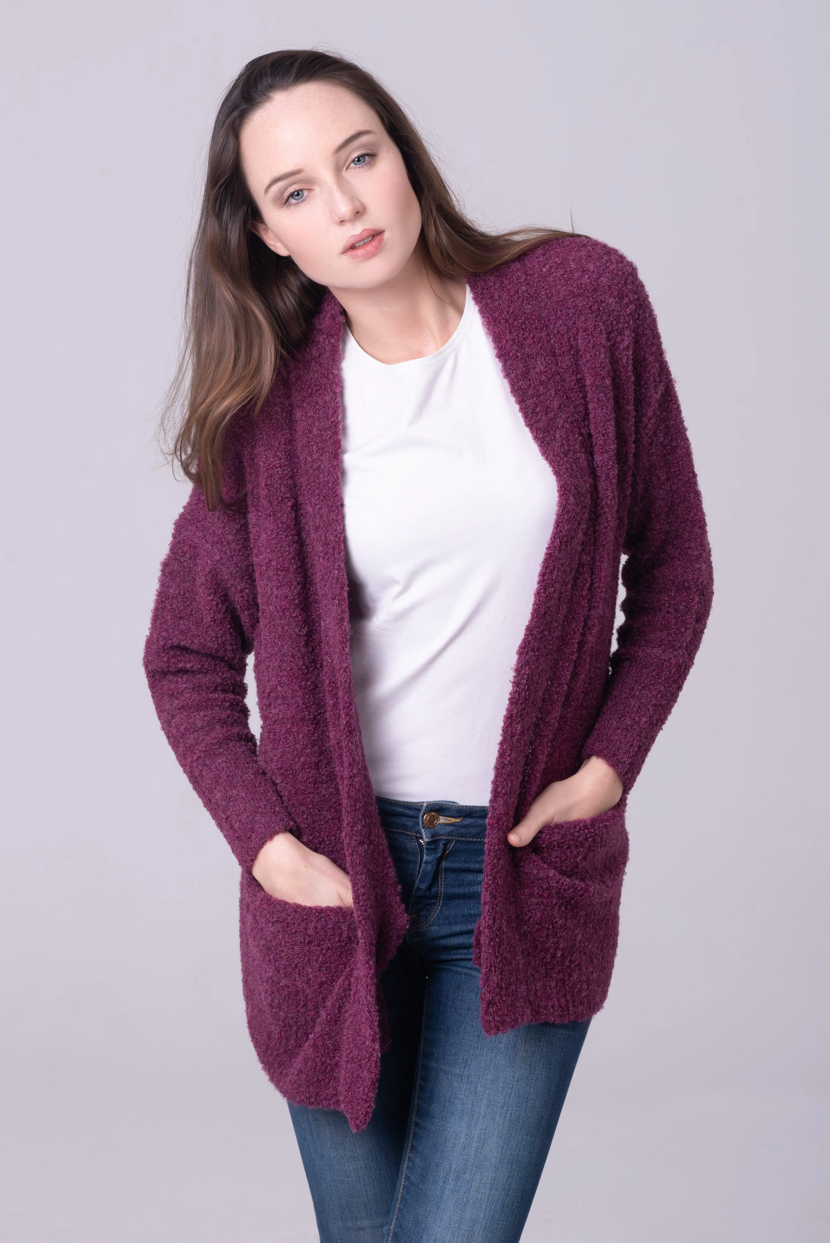 Cárdigan Betina en alpaca bouclé