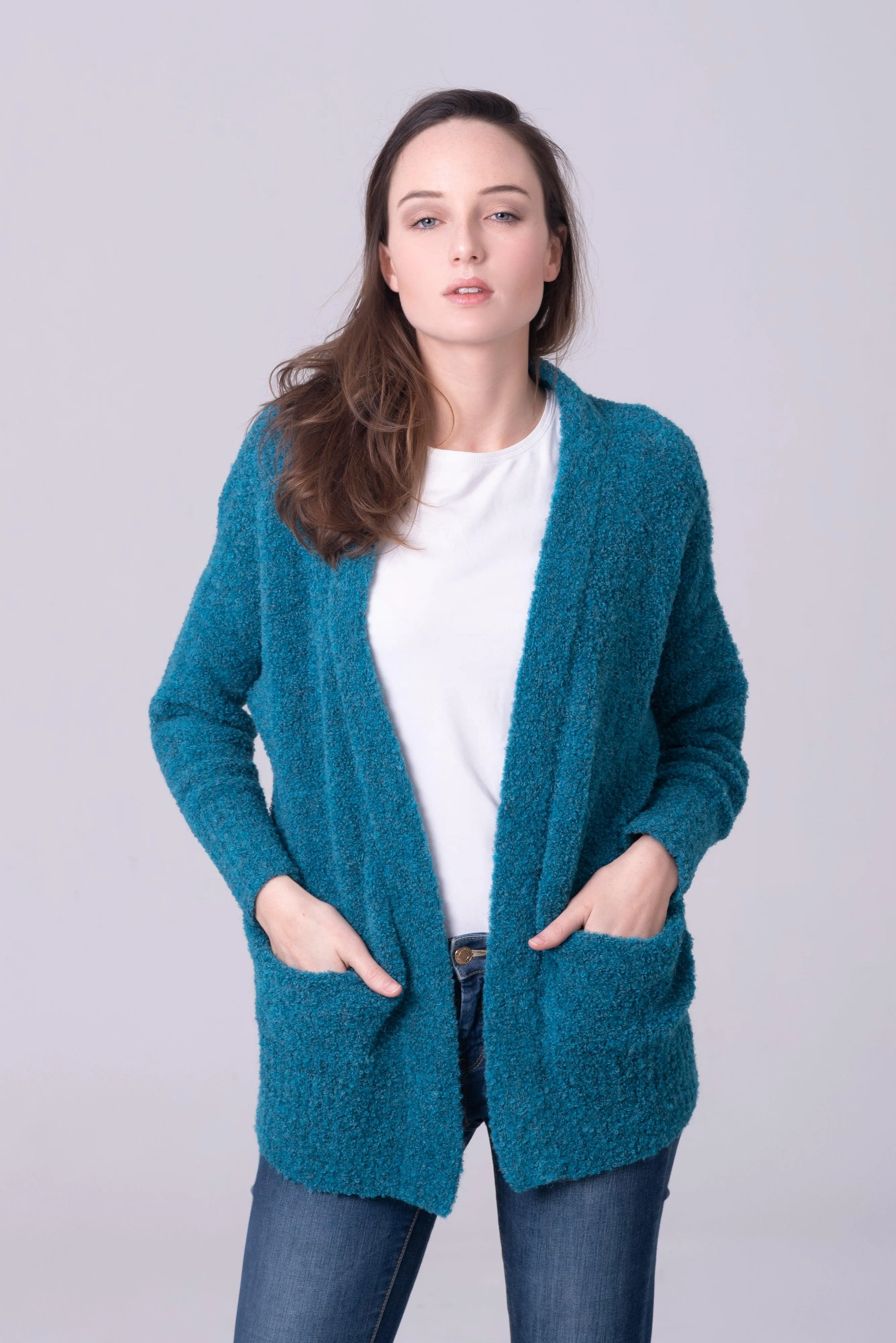 Cárdigan Betina en alpaca bouclé