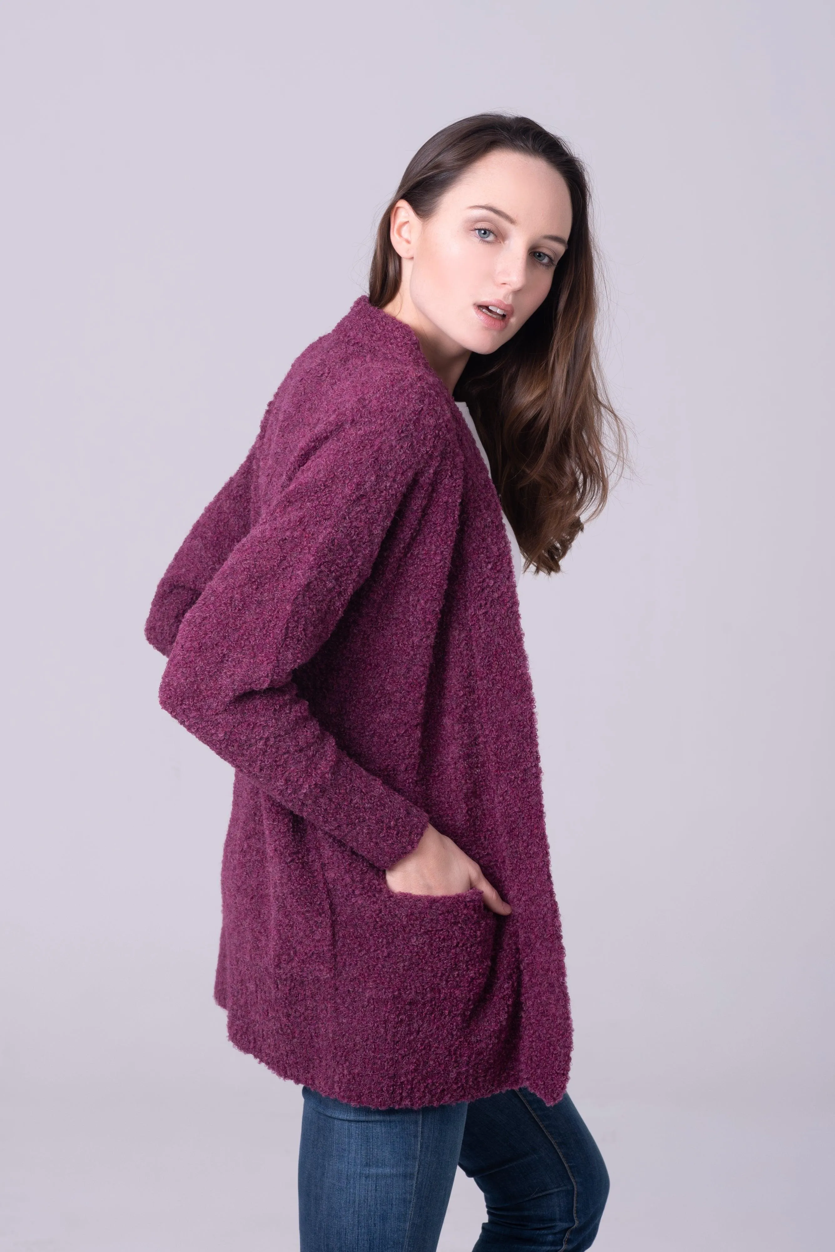 Cárdigan Betina en alpaca bouclé