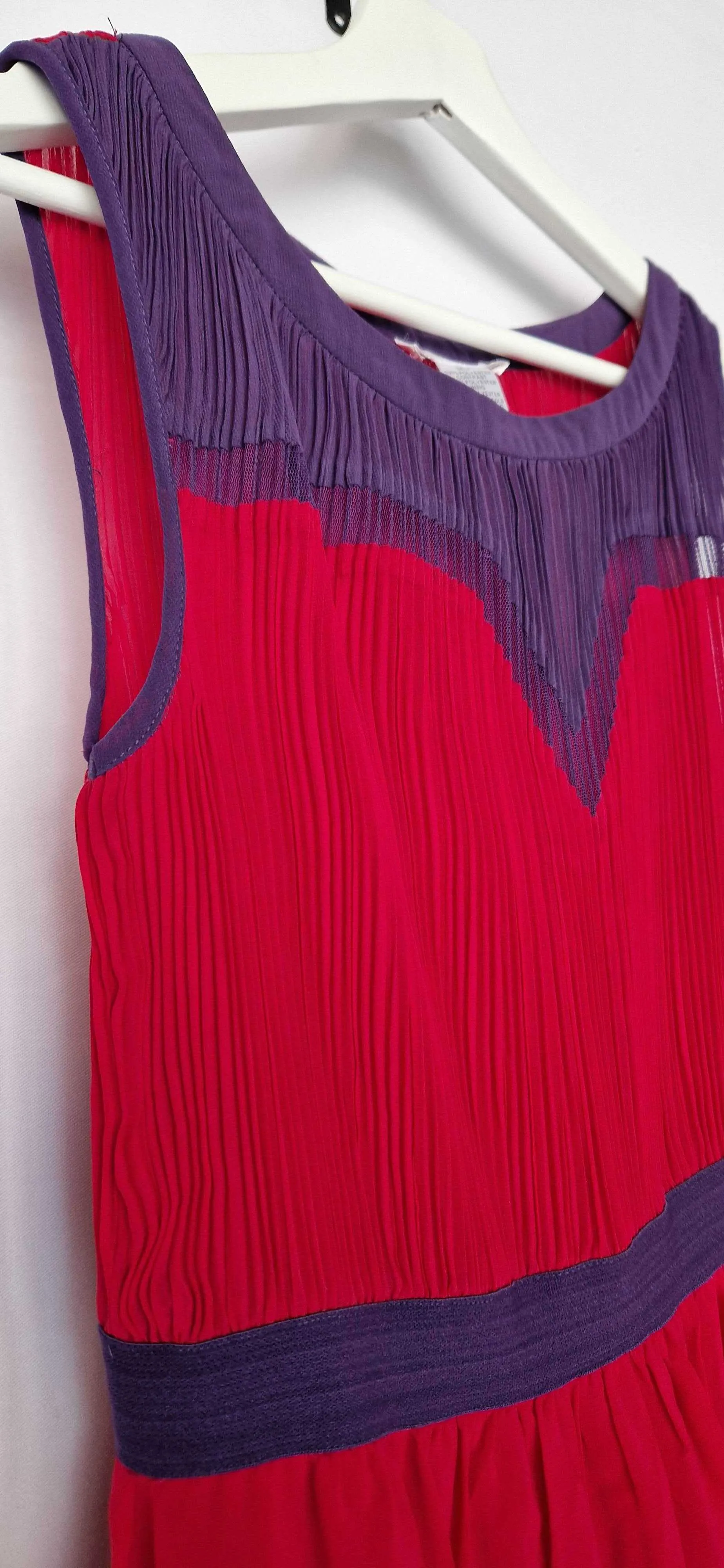 Cute Red & Purple Light Flowy Dress