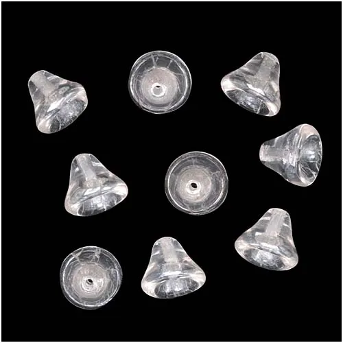 Czech Glass Beads 9mm Bell Beadcaps Crystal Luster (10 pcs)