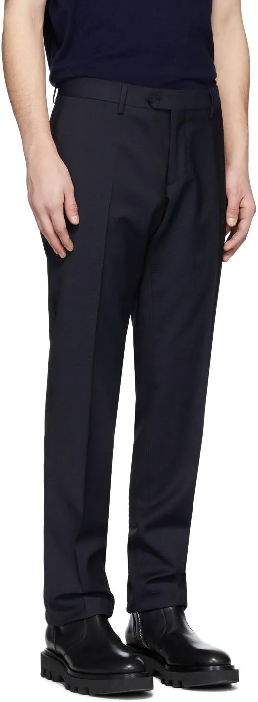 Etro Navy Wool Houndstooth Suit