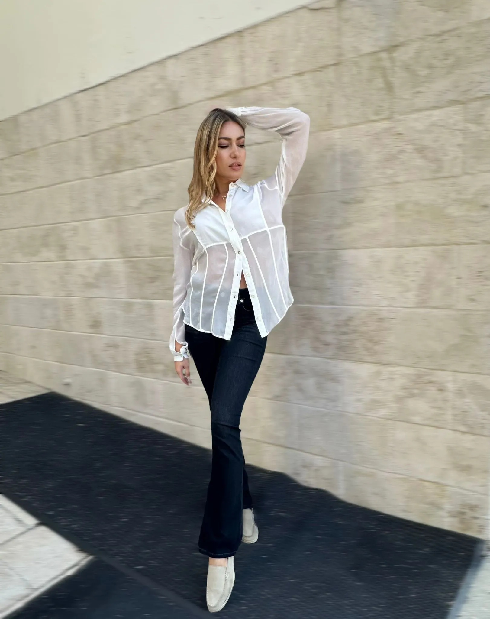 Elegant Long-Sleeve European Culture Inspired Shirt