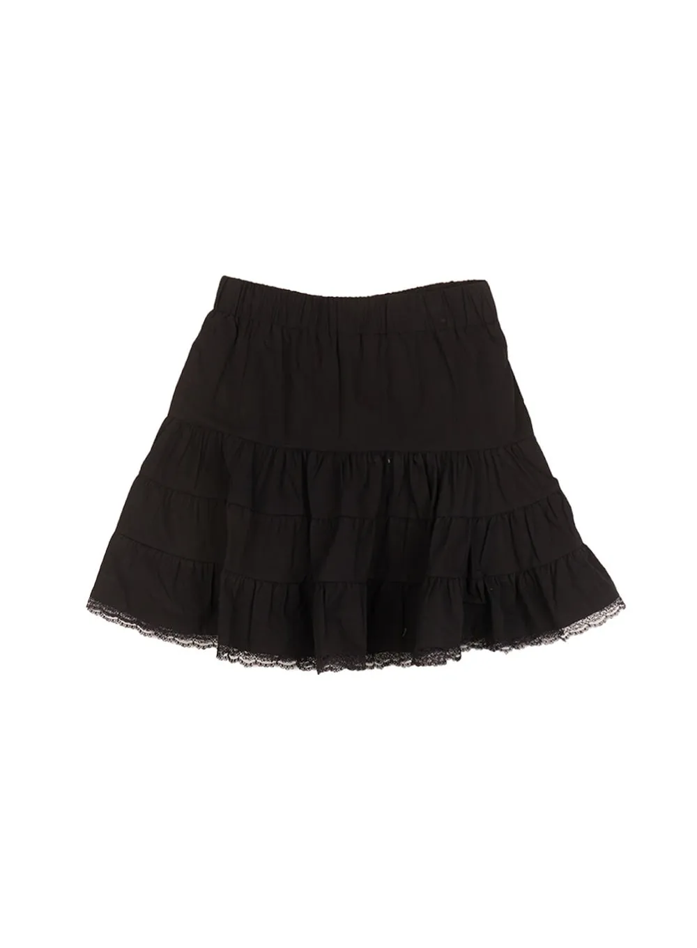 Flared Lace Trim Mini Skirt CF527