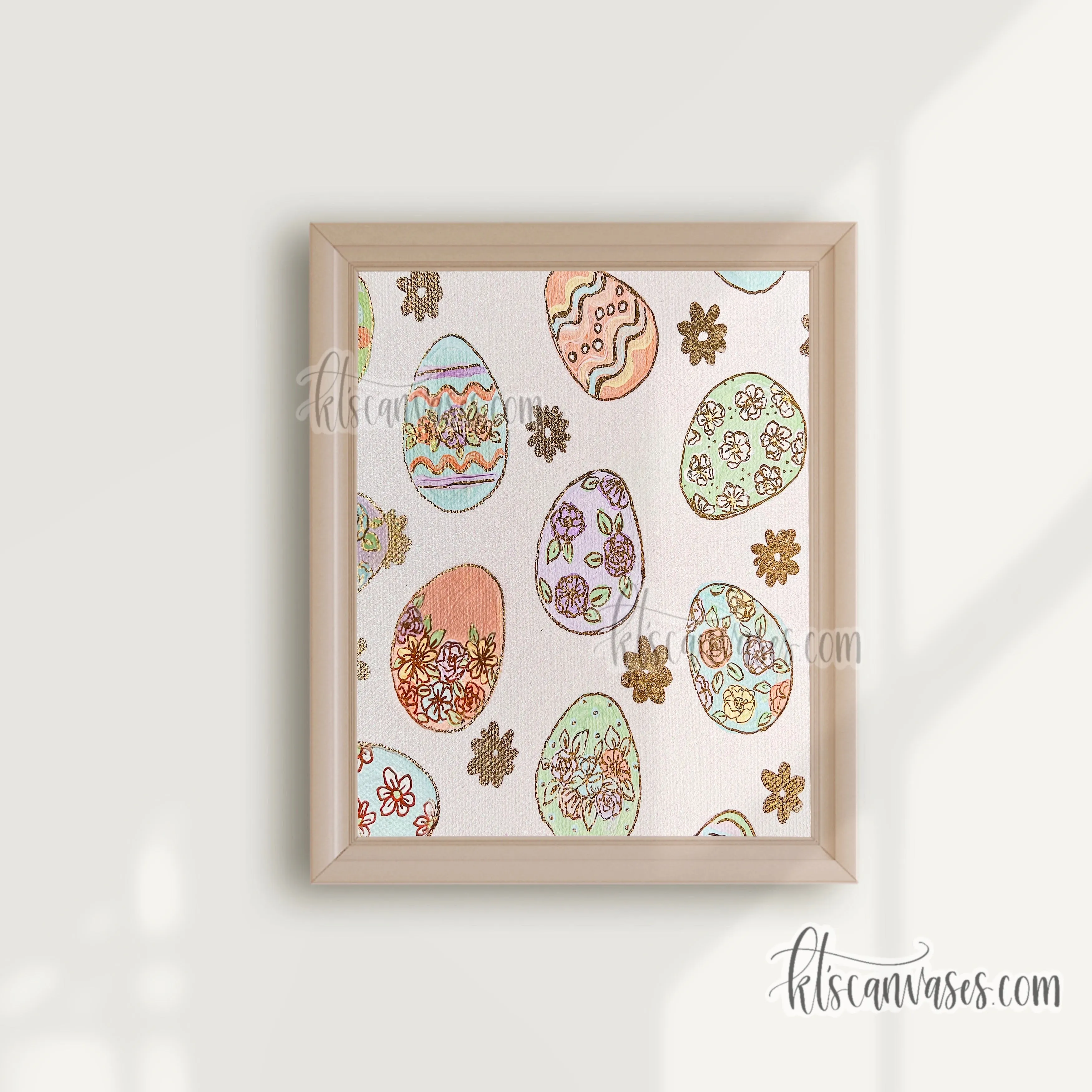 Floral Patterned Easter Eggs Art Print