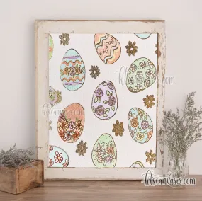 Floral Patterned Easter Eggs Art Print