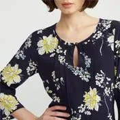 Garden Floral Fluted Sleeve Dress