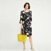 Garden Floral Fluted Sleeve Dress