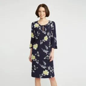 Garden Floral Fluted Sleeve Dress